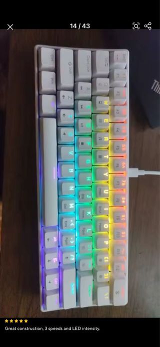 Teclado Mecánico Custom 60% Switches Azules. 