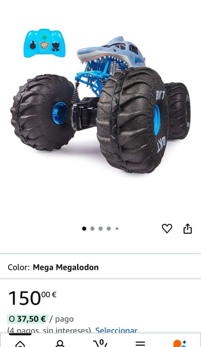 Coche Teledirigido Tiburón Megalodon Gigante