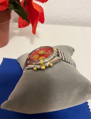 Reloj Breitling Cronomat Rojo y Dorado