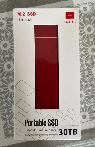 SSD Portátil M.2 USB 3.1 Tipo-C 30TB