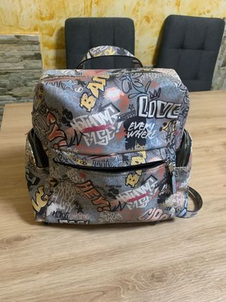 Mochila Bolso Estilo Graffiti Multicolor