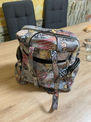 Mochila Bolso Estilo Graffiti Multicolor