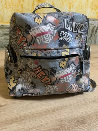 Mochila Bolso Estilo Graffiti Multicolor