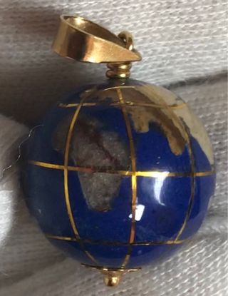 Colgante Oro 18k Globo Lapislázuli + Regalo