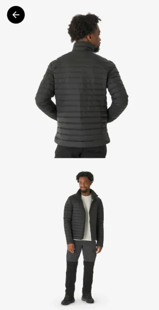 Plumífero Forclaz MT100 hombre Negro. Decathlon.