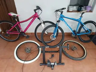 Conjunto Bicicletas MTB y Rodillo