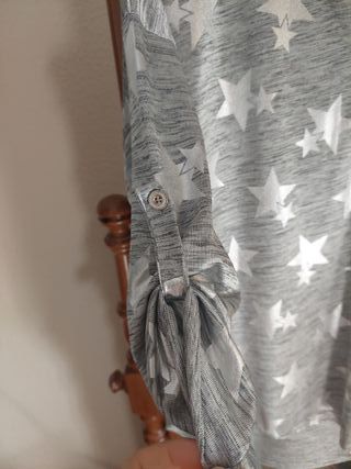 Blusa Made in Italy estrellas gris talla única