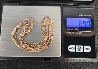 Cadena de Oro Rosa 14K, Cubana, 6,9gr, 50cm