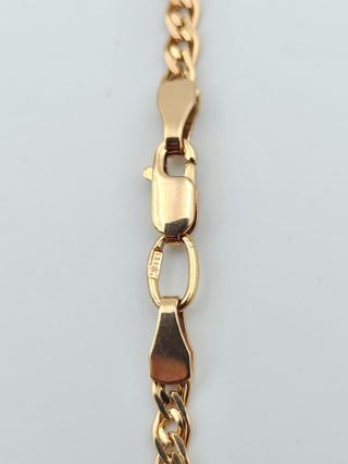 Cadena de Oro Rosa 14K, Cubana, 6,9gr, 50cm