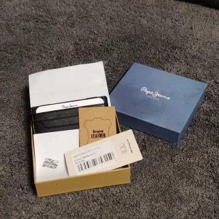 Tarjetero Pepe Jeans Negro Cuero Genuino