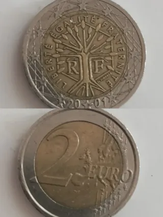 2 Euro Francia 2001 Albero della Vita