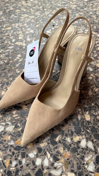 Zapatos Zara Talla 37 Beige

