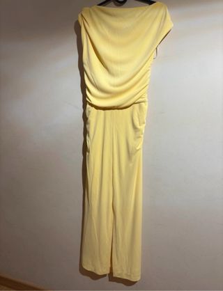 Vestido largo Zara amarillo drapeado