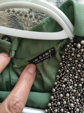 Abito lungo donna verde pisello. Taglia 42,44.