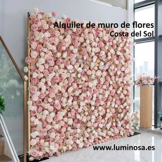 Alquiler de muro de flores / Flower wall rent.