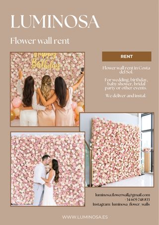 Alquiler de muro de flores / Flower wall rent.
