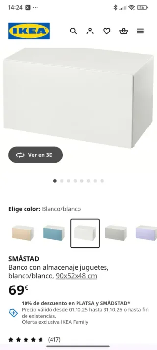 SMÅSTAD Banco Almacenaje Juguetes IKEA