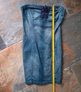 Vestito jeans senza spalline tg 36