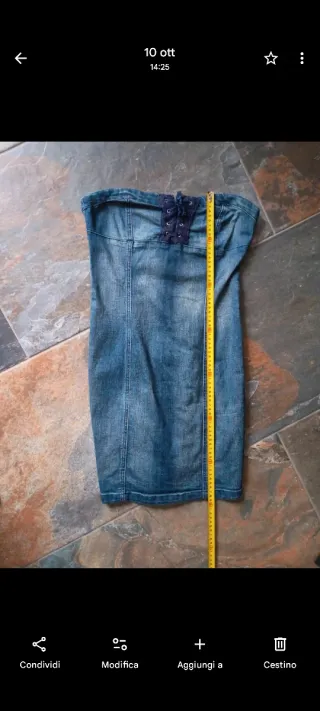 Vestito jeans senza spalline tg 36