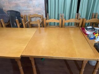 mesas de madera maciza con alero para restaurante