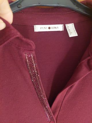 2 Polos Punt Roma Mujer Azul y Burdeos