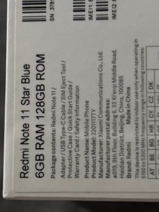 Xiaomi Redmi Note 11 128GB AZUL ESTELAR