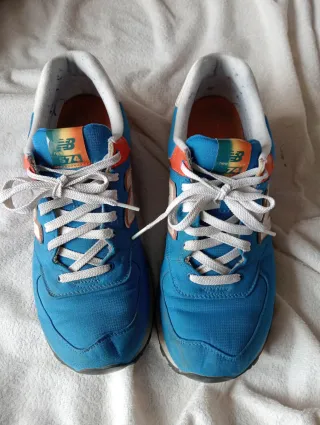 Zapatillas New Balance Clásicas Azul/Naranja