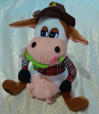 Peluche Mucca Cowboy H.35cm Tommy Toys nuovo