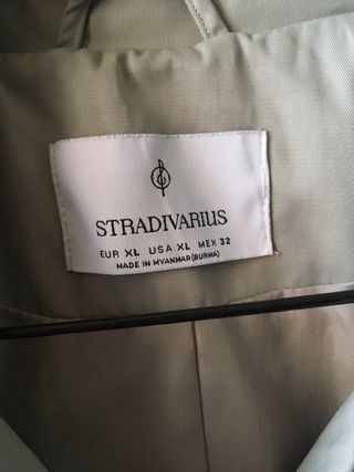 Gabardina Stradivarius Verde Talla XL