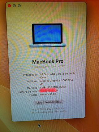 MacBook Pro 2011 Plata