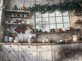 Vinilo Decorativo Cocina Navidad