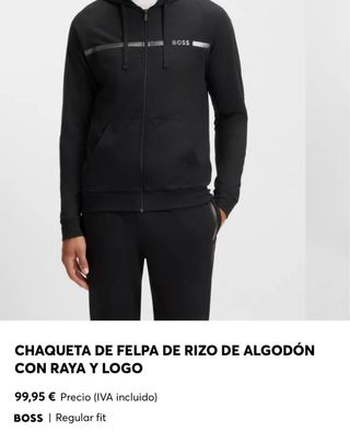 Chaqueta BOSS Algodón Negra Talla M