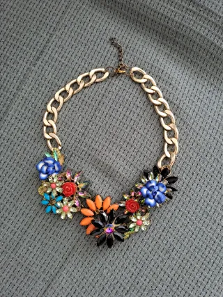 Collar Fiesta Flores y Cristales