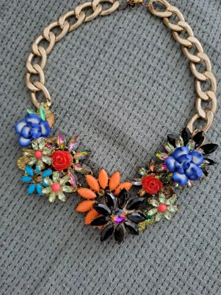 Collar Fiesta Flores y Cristales