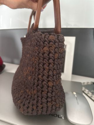 Borsa fatta a mano in similpelle marrone