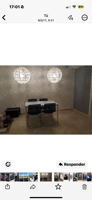 Mesa de comedor de cristal y aluminio blanca