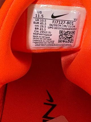 Nike Free Metcon 45.5 Negro/Naranja