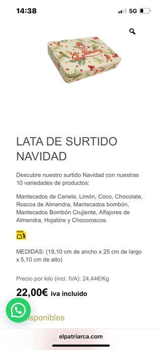 Surtido navideño de polvorones El Patriarca