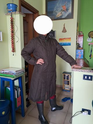 Prada Piumino Lungo Marrone Tg 44 Originale