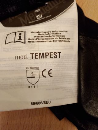 Guantes ignifugos Mechanix nivel 3 Tempest L