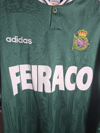 Camiseta deportivo coruña feiraco verde años 90