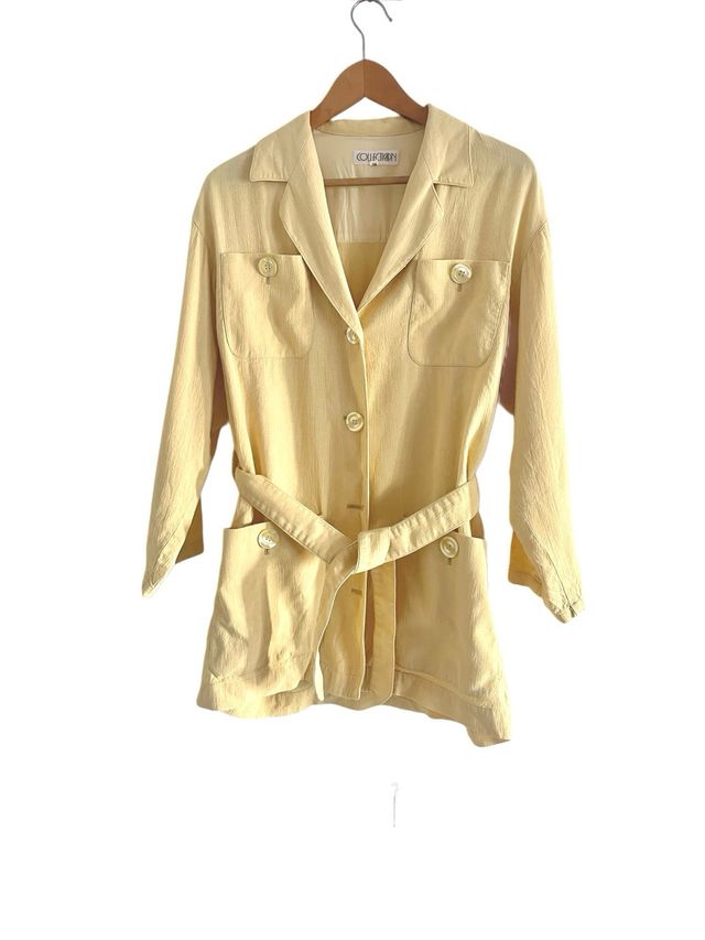 Giacca vintage gialla con cintura