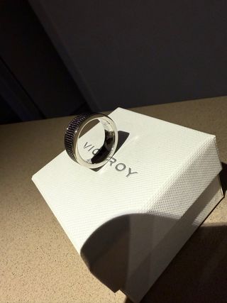 Anillo Viceroy Hombre Negro y Plateado
