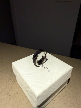 Anillo Viceroy Hombre Negro y Plateado