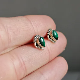 Pendientes Plata 925 malaquita