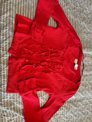 Chaqueta Zara Roja Corta con Volantes