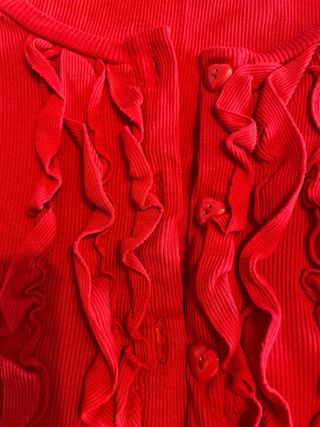 Chaqueta Zara Roja Corta con Volantes