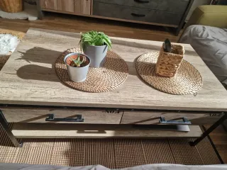 Mesa de centro moderna madera y metal