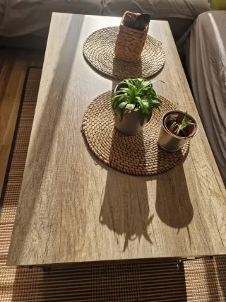 Mesa de centro moderna madera y metal