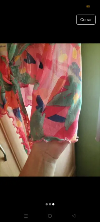 Blusa Manga Larga Estampada Multicolor Talla M